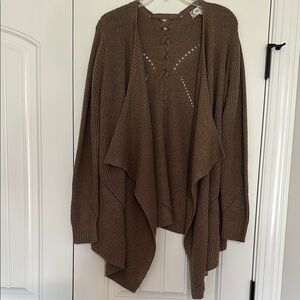 Women’s cardigan size L, cocoa color, open front